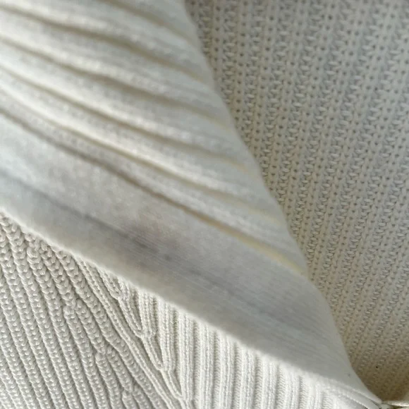 Women's Cream Sweater with Striped Accents - Picture 5 of 5